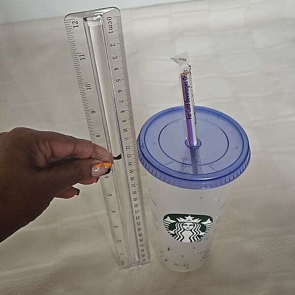 Starbucks Plastic Cold Beverage Cup  With Straw 24oz Clear - Picture 16 of 16